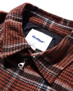 Dougie Plaid Overshirt, Rust / Black / White -Butter Goods DougiePlaidOvershirt3