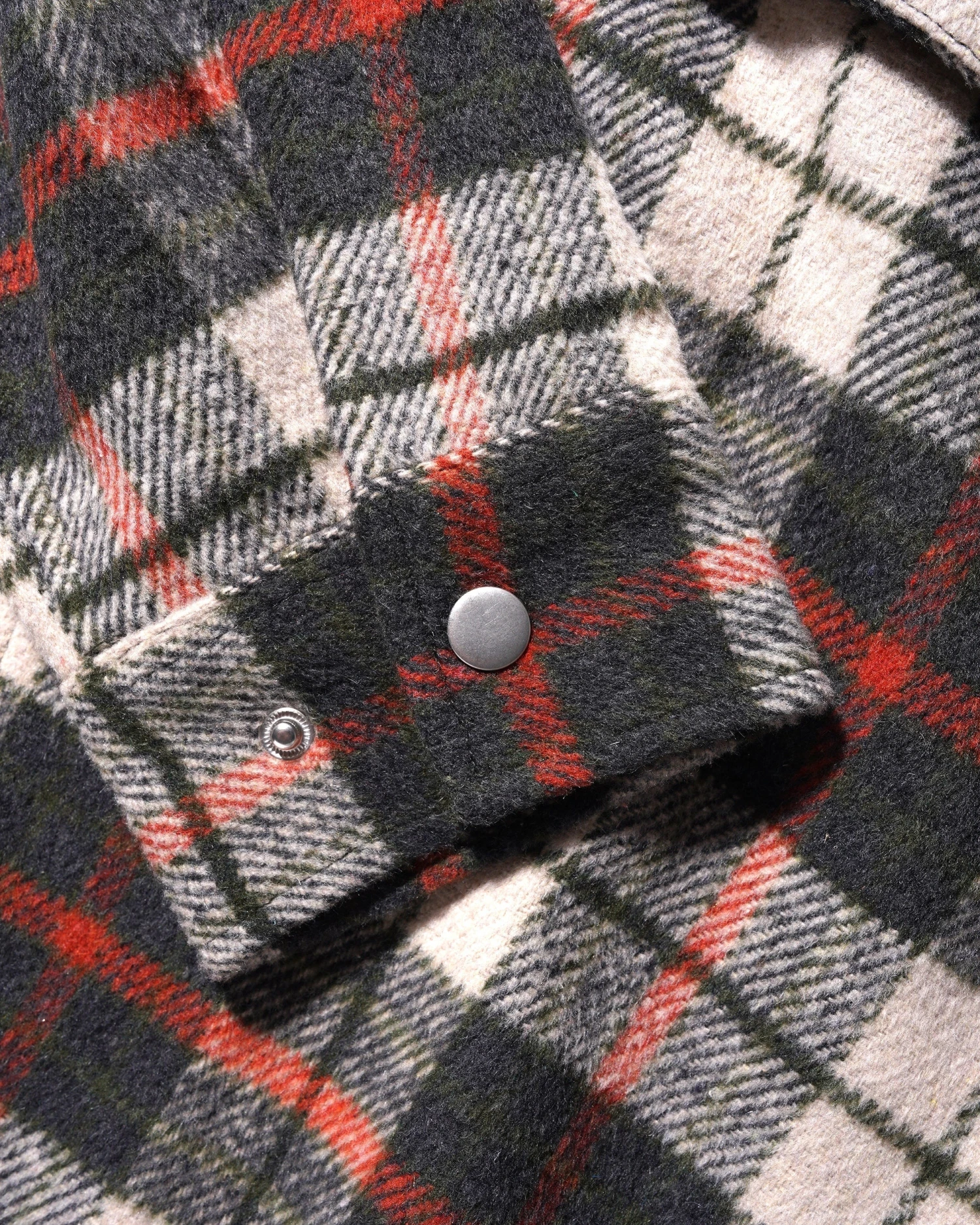Grove Plaid Overshirt, Natural / Midnight / Red 5 Grove Plaid Overshirt, Natural / Midnight / Red - Image 3