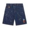 Sorcerer Baggy Denim Shorts, Dark Indigo Bleach Splatter -Butter Goods SorcererBaggyDenimShortsDarkIndigoBleachSplatter1