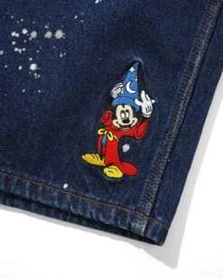 Sorcerer Baggy Denim Shorts, Dark Indigo Bleach Splatter -Butter Goods SorcererBaggyDenimShortsDarkIndigoBleachSplatter4