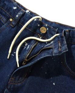 Sorcerer Baggy Denim Shorts, Dark Indigo Bleach Splatter -Butter Goods SorcererBaggyDenimShortsDarkIndigoBleachSplatter52