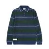 Stripe Knitted Shirt, Navy / Forest / Grey -Butter Goods StripeKnittedShirtDusk Forest Rose1