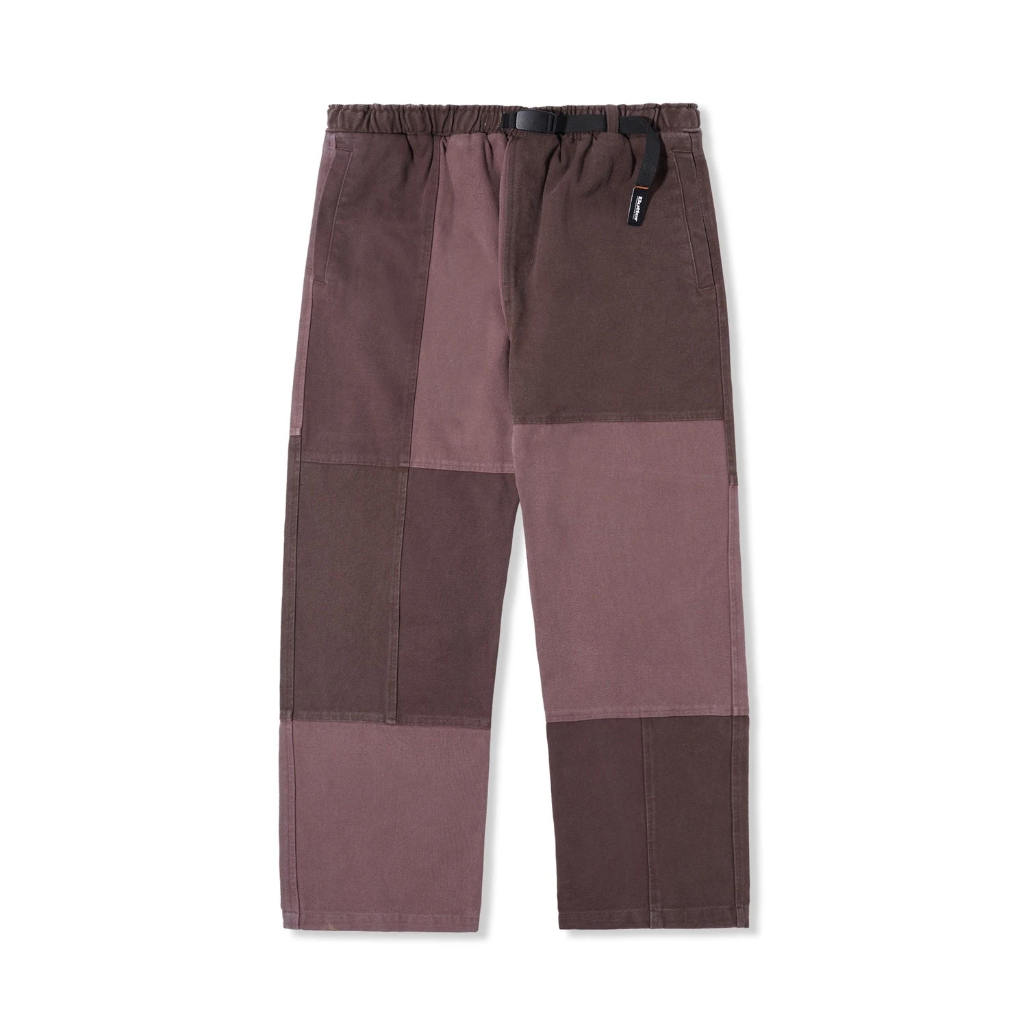 Washed Canvas Patchwork Pants, Washed Burgundy 3 Washed Canvas Patchwork Pants, Washed Burgundy