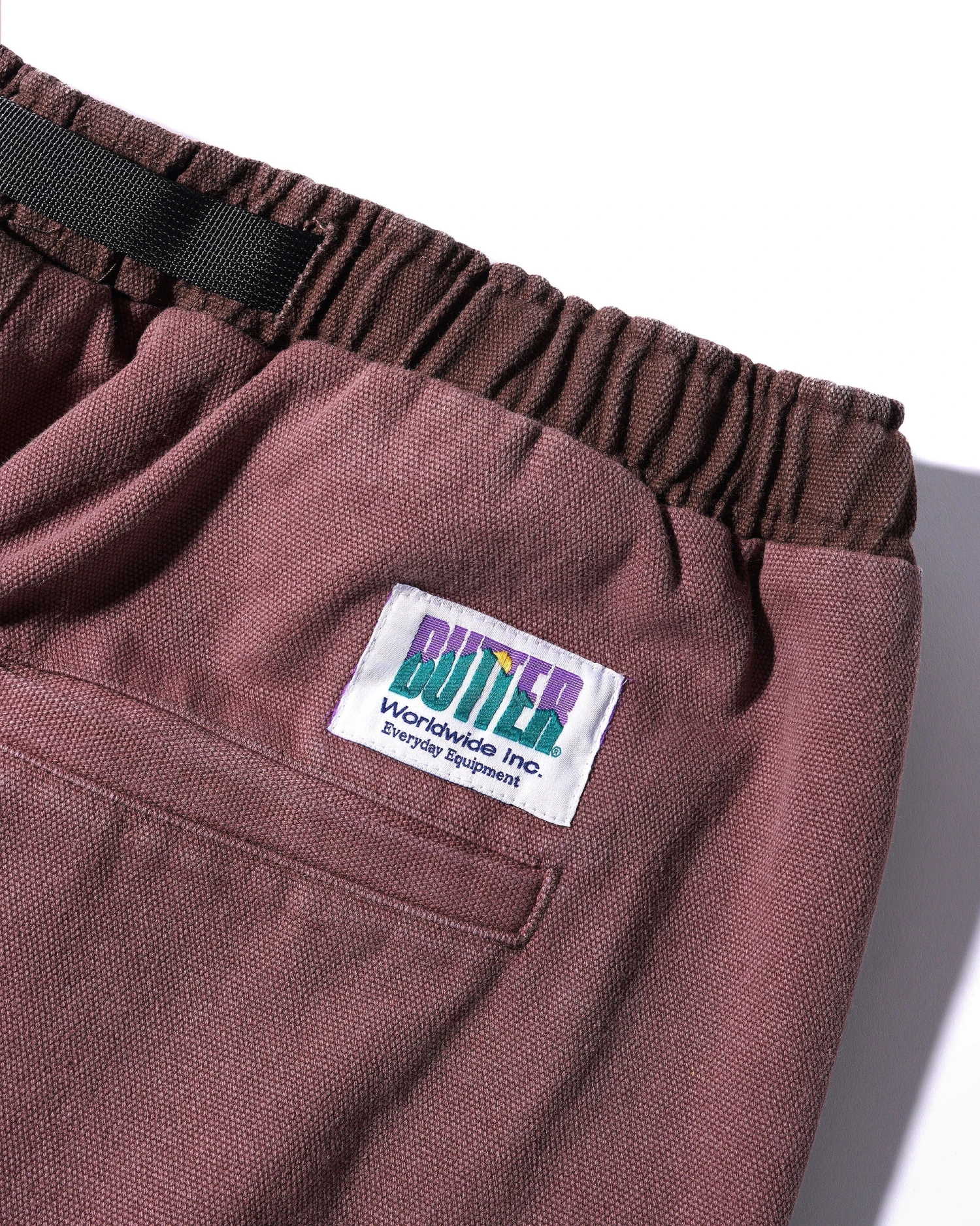 Washed Canvas Patchwork Pants, Washed Burgundy 5 Washed Canvas Patchwork Pants, Washed Burgundy - Image 3