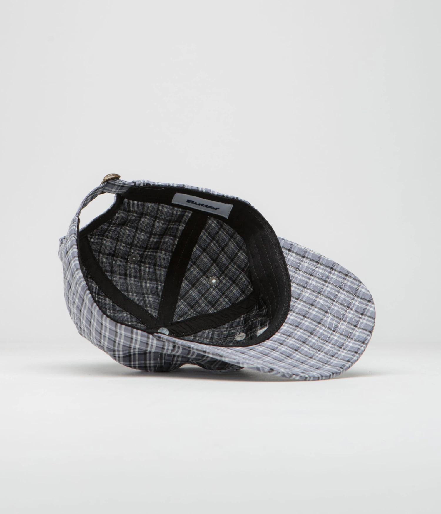 Butter Goods Equipt Plaid Cap - Stone / Black 6 Butter Goods Equipt Plaid Cap - Stone / Black - Image 4